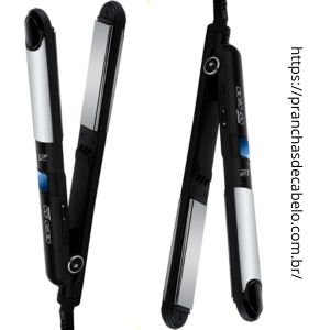 Melhores Pranchas de Cabelo - Lizz Professional Prancha Cromo Titanium 2 Em 1 Cinza E Preto Bivolt