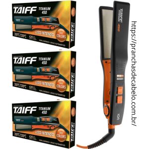 Melhores Pranchas de Cabelo - Taiff Chapa Titanium Colors Laranja Bivolt